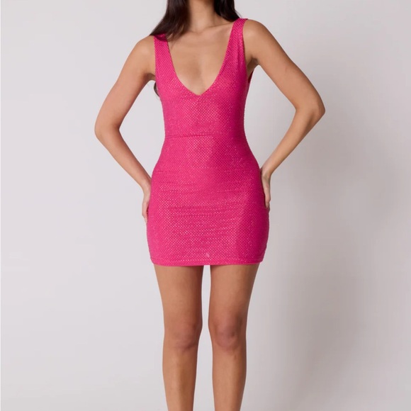 SLA the label pink sparkly mini dress in size L *only worn twice* - Picture 3 of 4